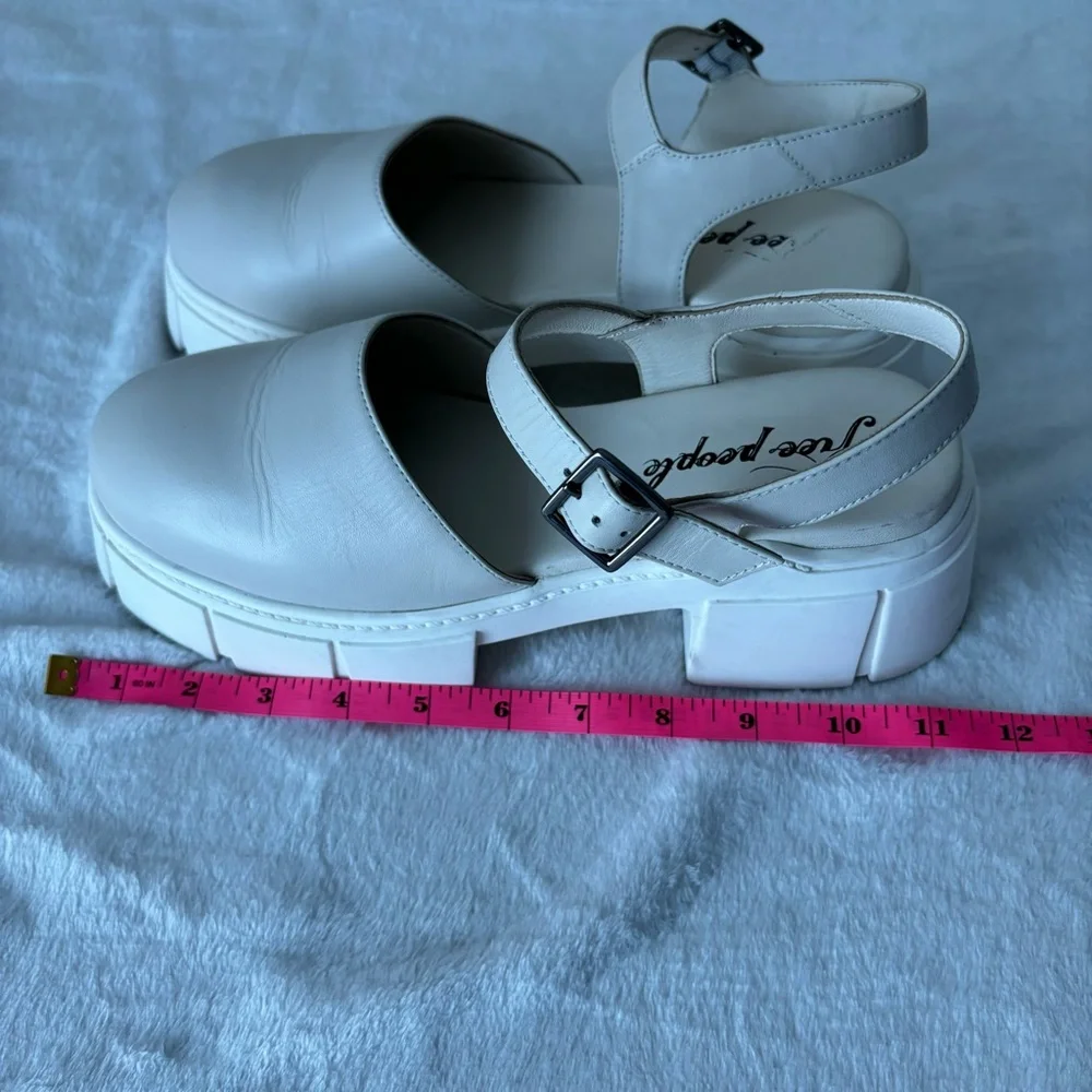 Free People Cream Chunky Platform Mary Jane Sandals